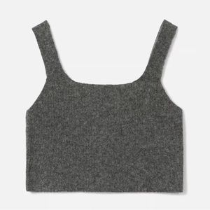 Everlane NWT Medium Charcoal The Cozy Stretch Crop Tank